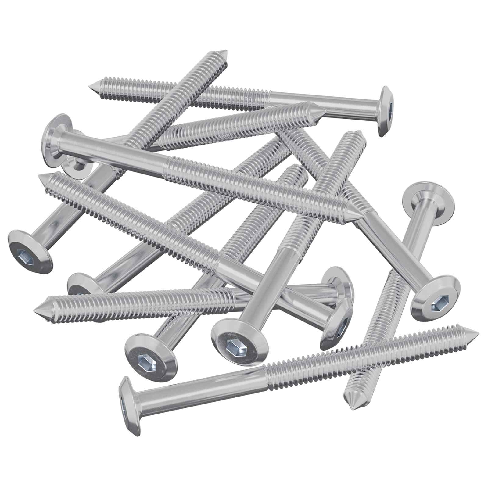 Vidaxxl Möbelschrauben 12 Stück Silber M6 x 85 mm Stahl