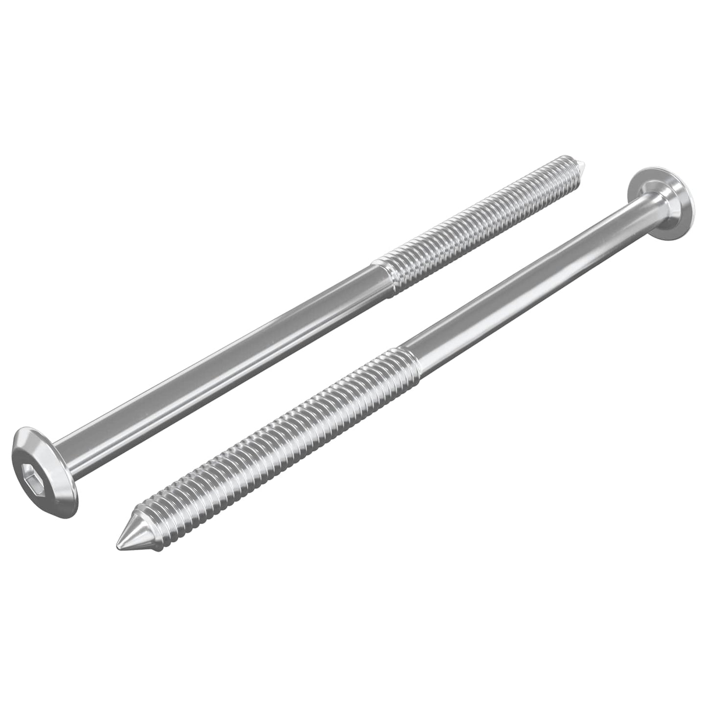 Vidaxxl Möbelschrauben 2 Stück Silber M6 x 100 mm Stahl
