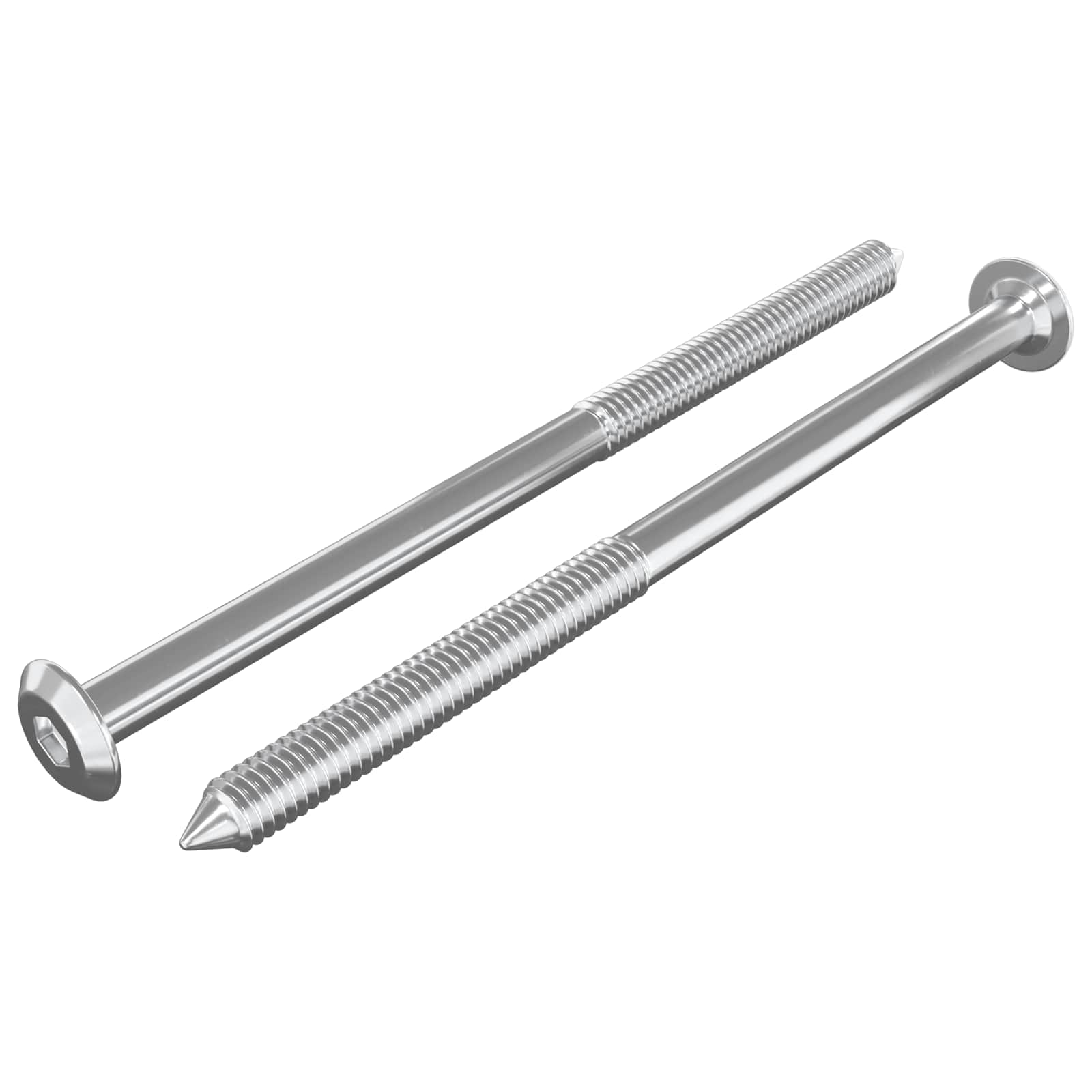 Vidaxxl Möbelschrauben 2 Stück Silber M6 x 100 mm Stahl