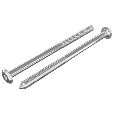 Vidaxxl Möbelschrauben 2 Stück Silber M6 x 100 mm Stahl