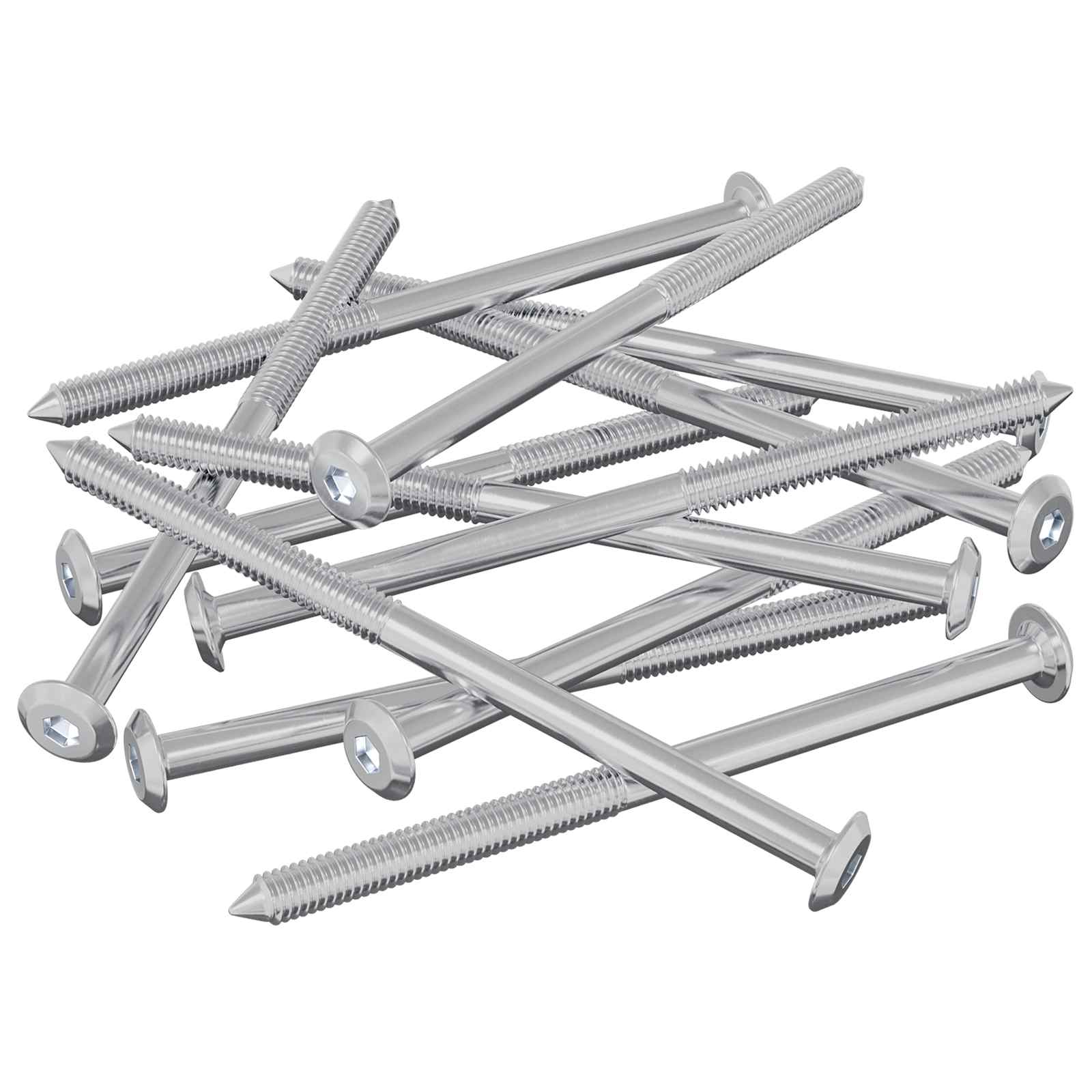 Vidaxxl Möbelschrauben 12 Stück Silber M6 x 100 mm Stahl