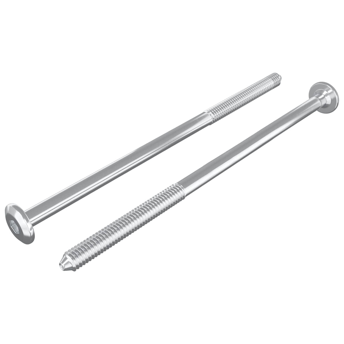 Vidaxxl Möbelschrauben 2 Stück Silber M6 x 120 mm Stahl