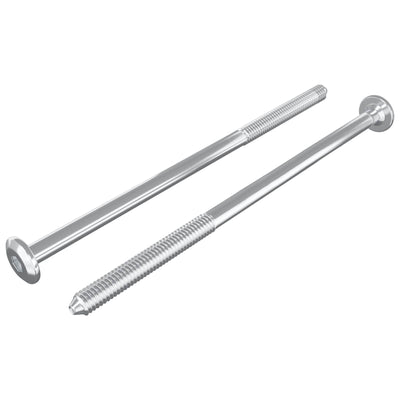 Vidaxxl Möbelschrauben 2 Stück Silber M6 x 120 mm Stahl