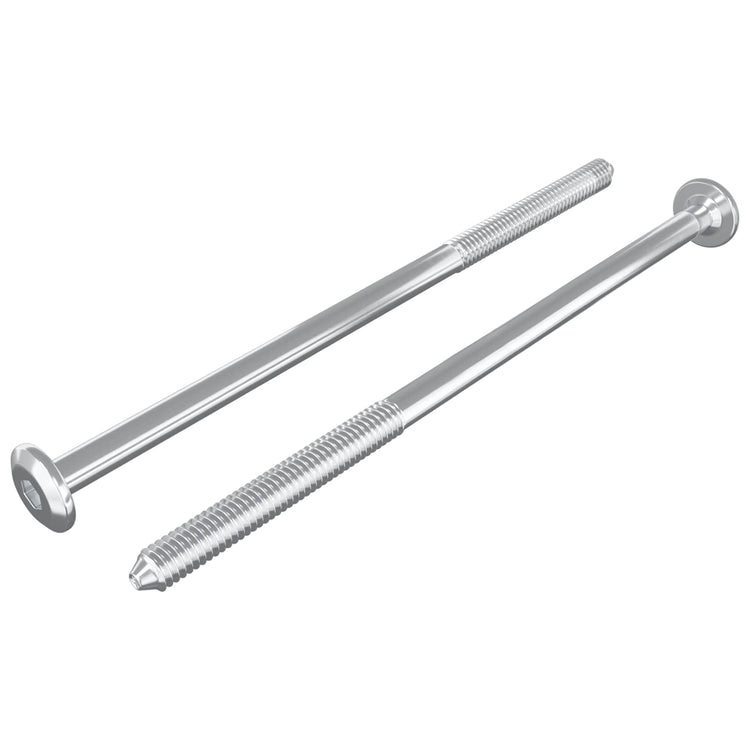 Vidaxxl Möbelschrauben 2 Stück Silber M6 x 120 mm Stahl