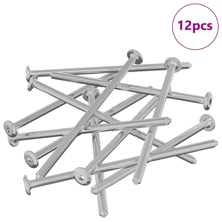 Vidaxxl Möbelschrauben 12 Stück Silber M6 x 120 mm Stahl