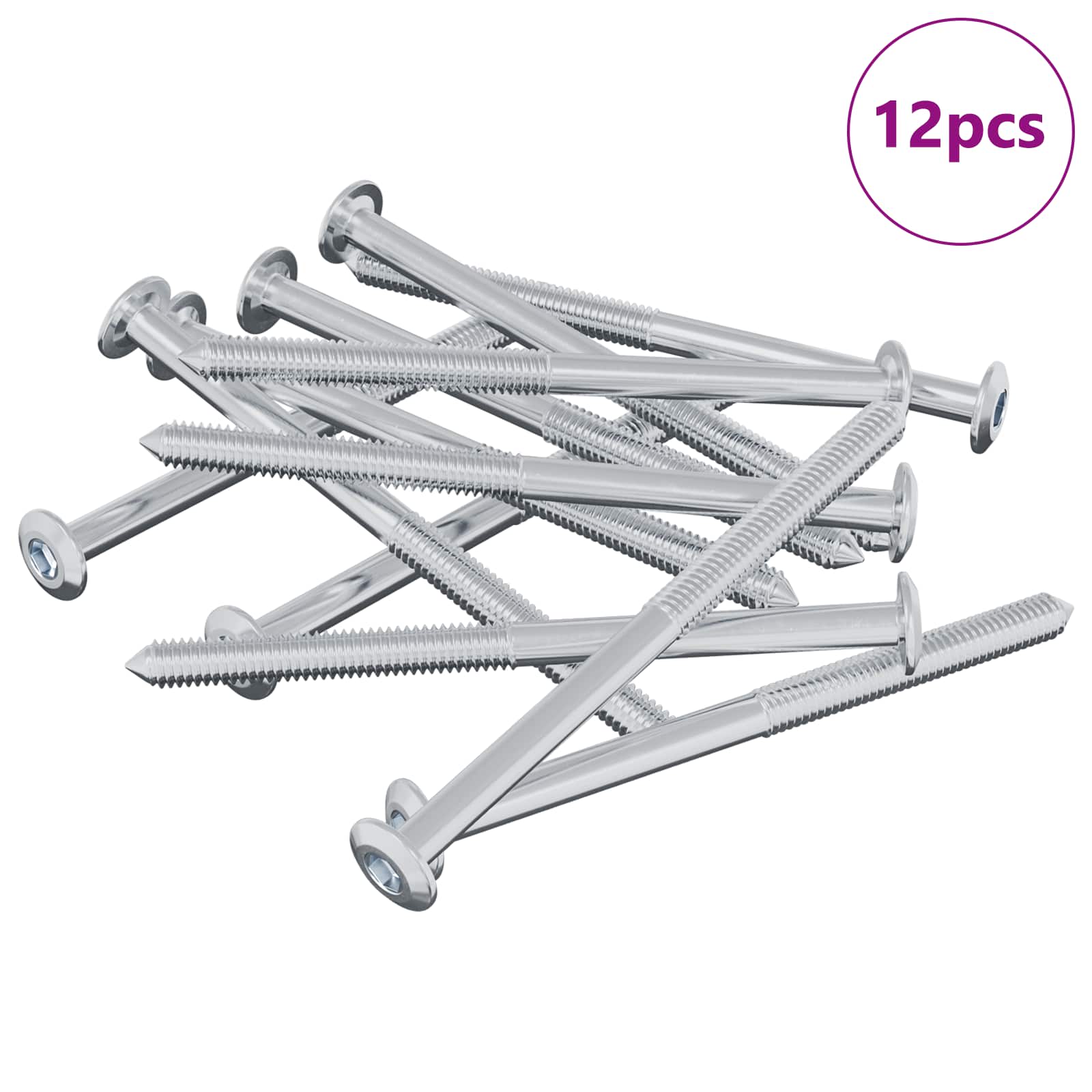 Vidaxl-Schraube 12 Stück Silber M6 x 85 mm Stahl