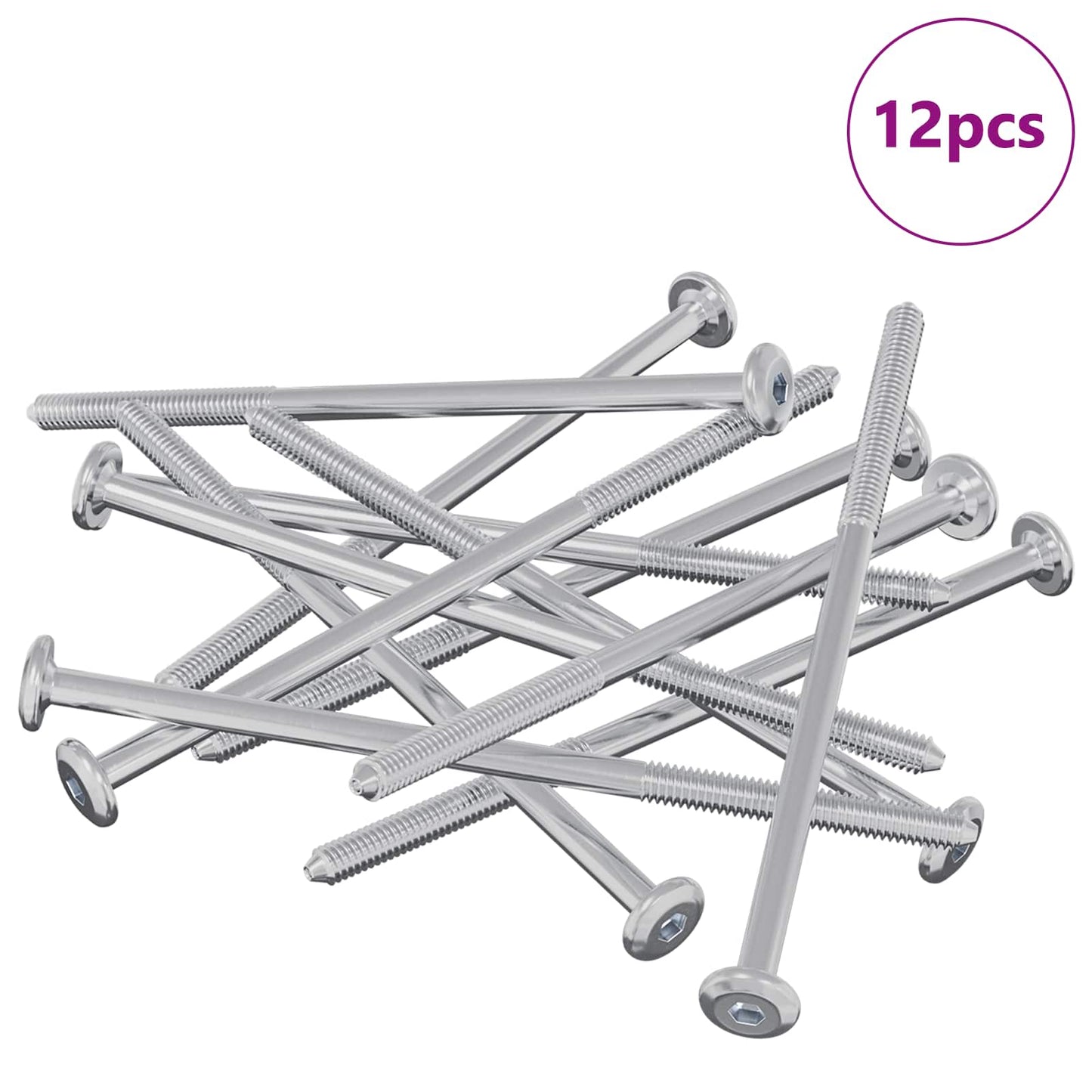 Vidaxl-Schraube 12 Stück Silber M6 x 120 mm Stahl
