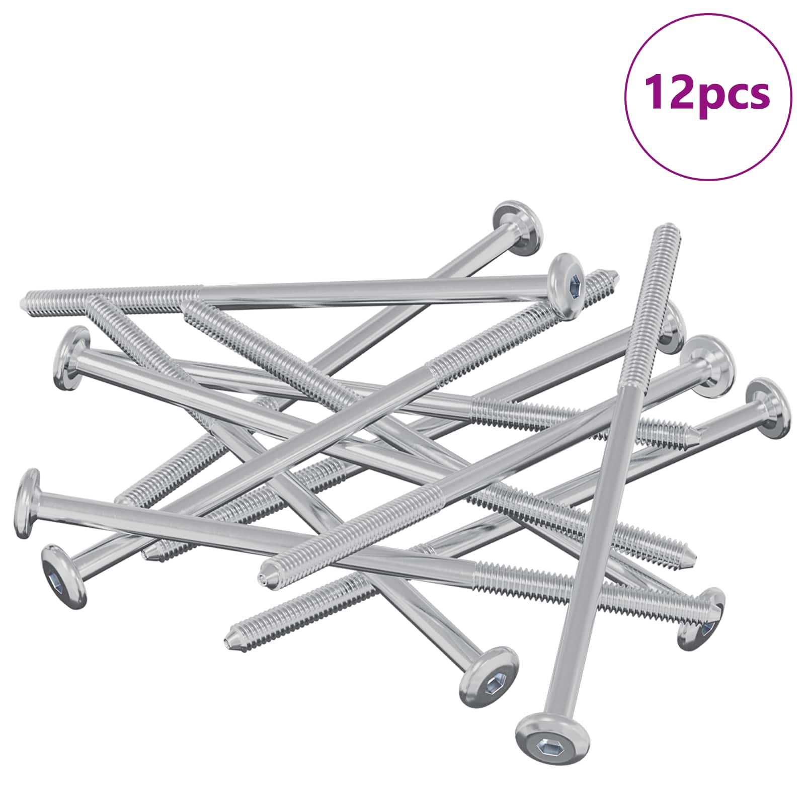 Vidaxl-Schraube 12 Stück Silber M6 x 120 mm Stahl