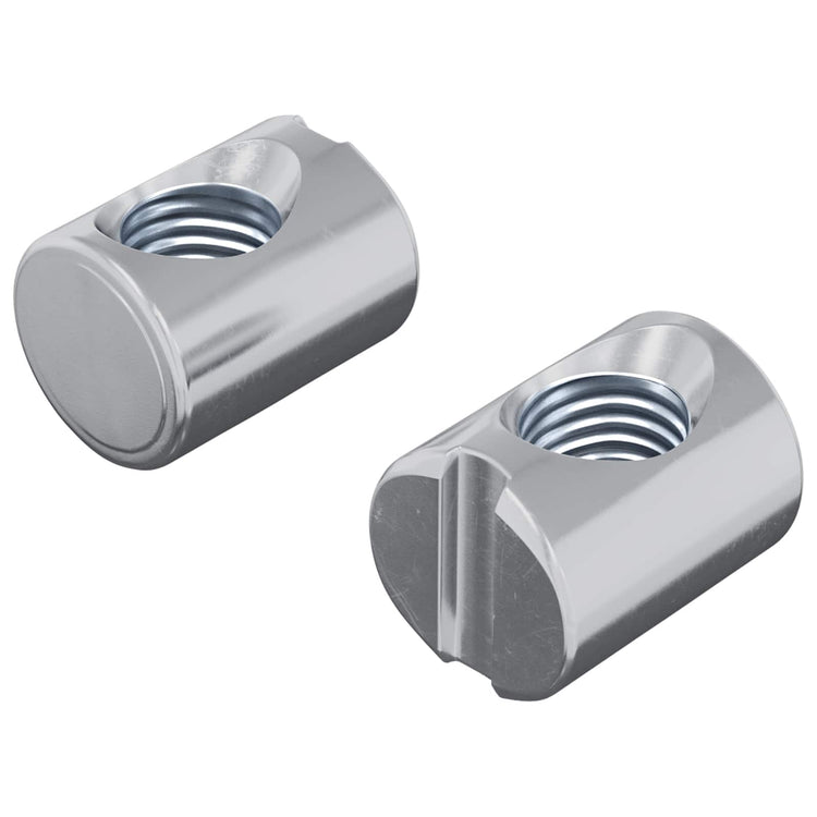 Vidaxxl Zylindermuttern 2 Stück Silber M6 x 13 mm Metall