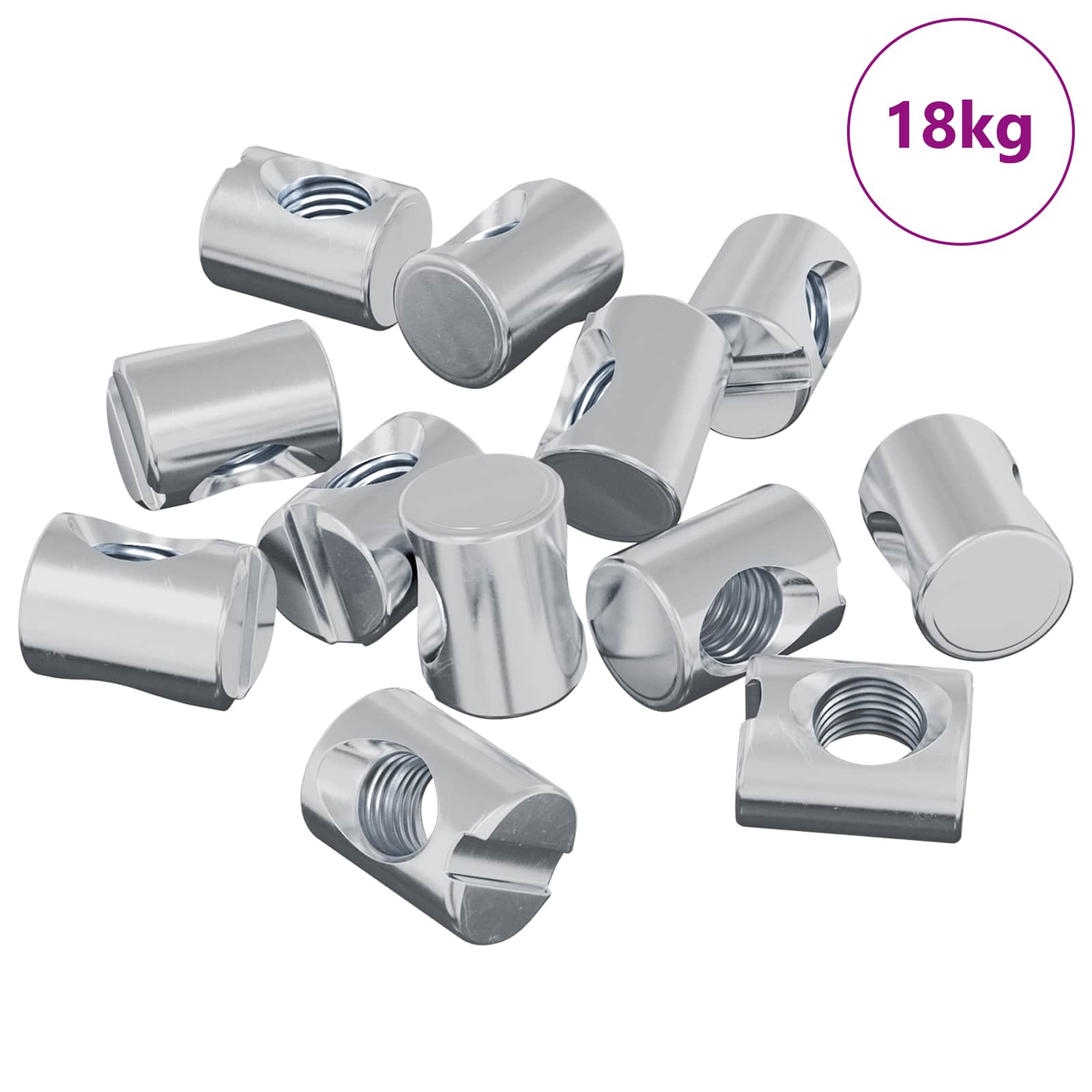 Vidaxxl Zylindermuttern 3462 Stück Silber M6 x 13 mm Metall