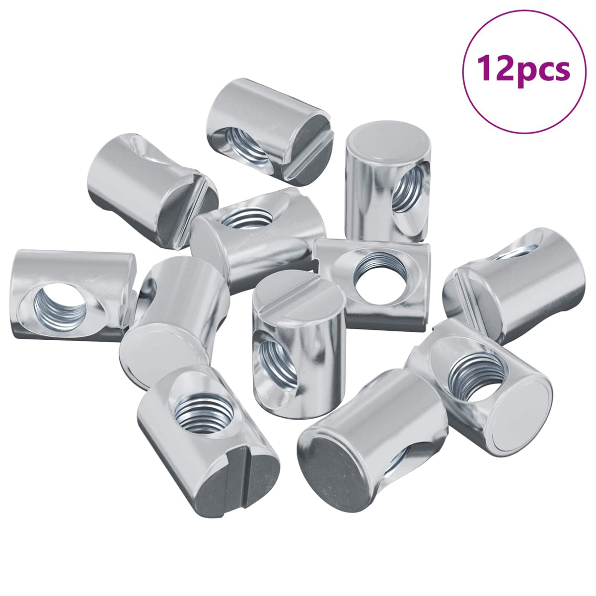 Vidaxxl Möbelfassmutter 12 Stück verzinkt M6 x 13 mm Eisen