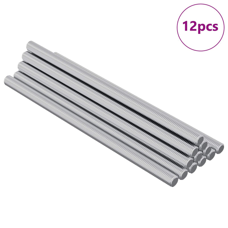 Vidaxxl Gewindestange 12 Stück Silber 6 x 120 mm Stahl
