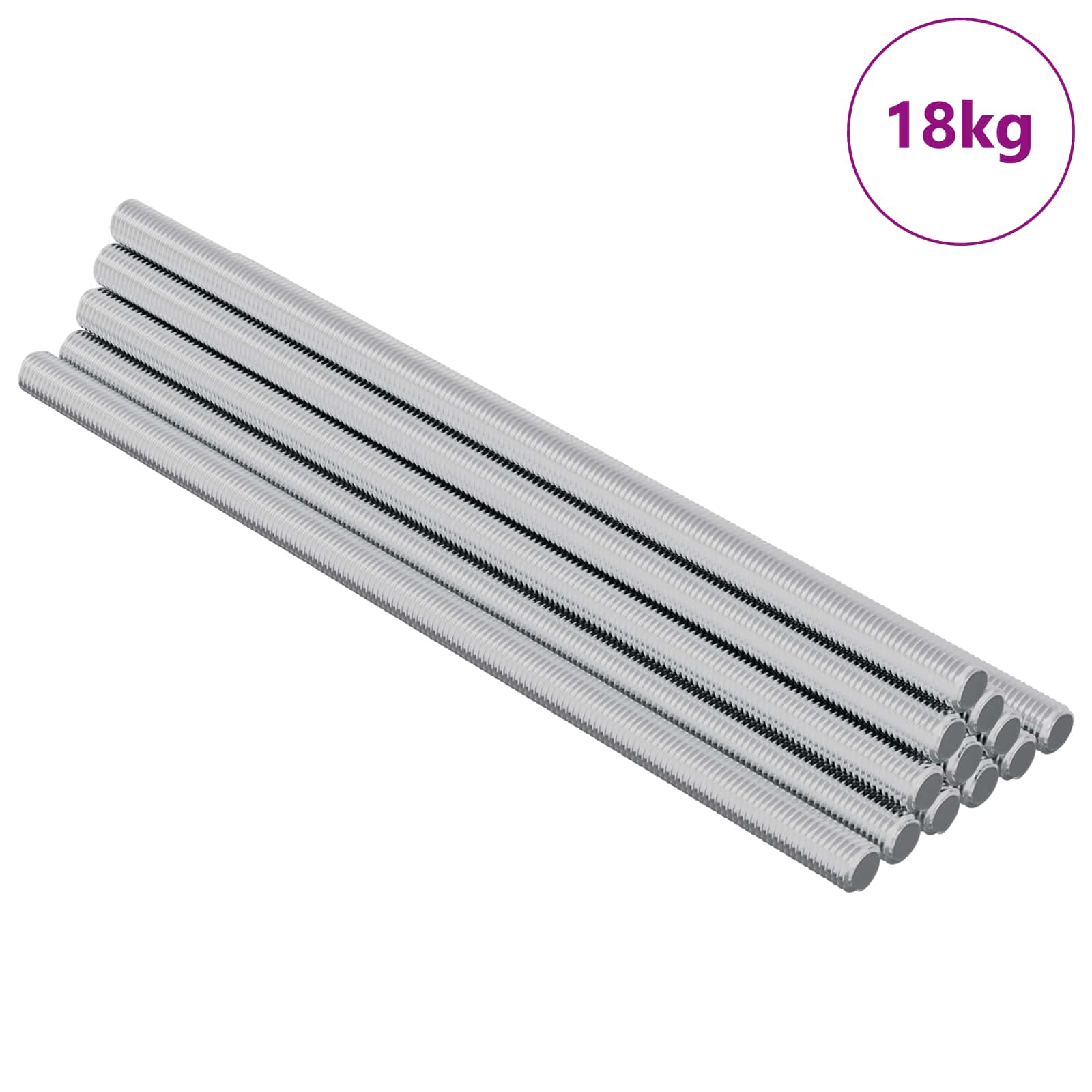 VidaXL Gewindestange 800 Stk. Silberstahl