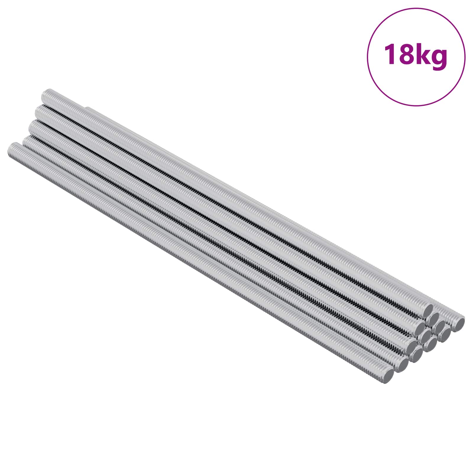 VidaXL Gewindestange 600 Stk. Silberstahl