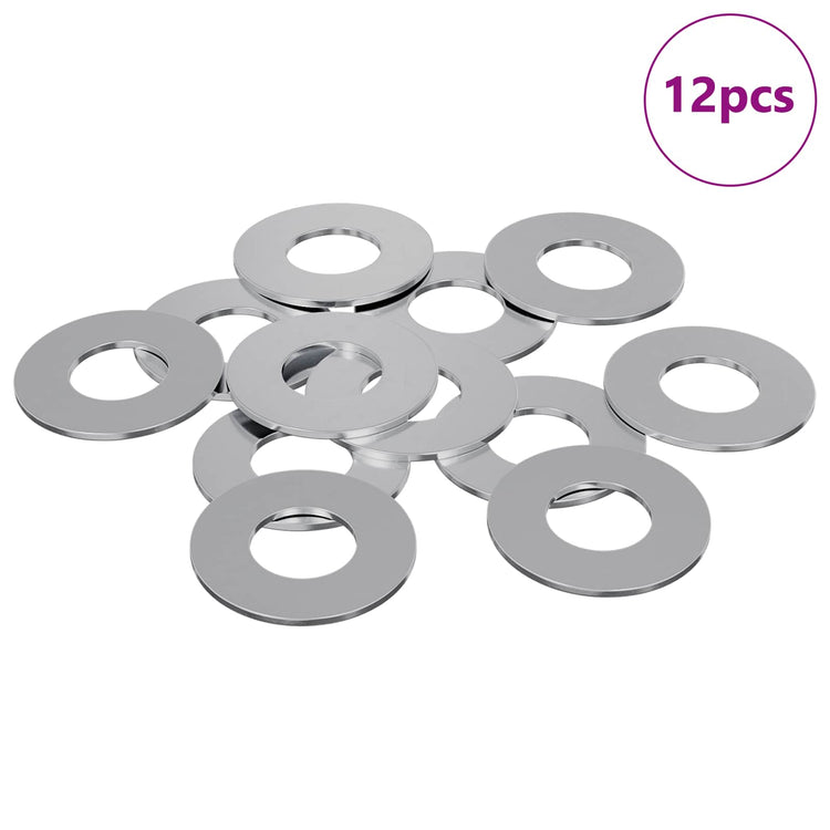 Vidaxl Unterlegscheiben 12 Stück Silber 16 x 16 x 1,5 cm Eisen