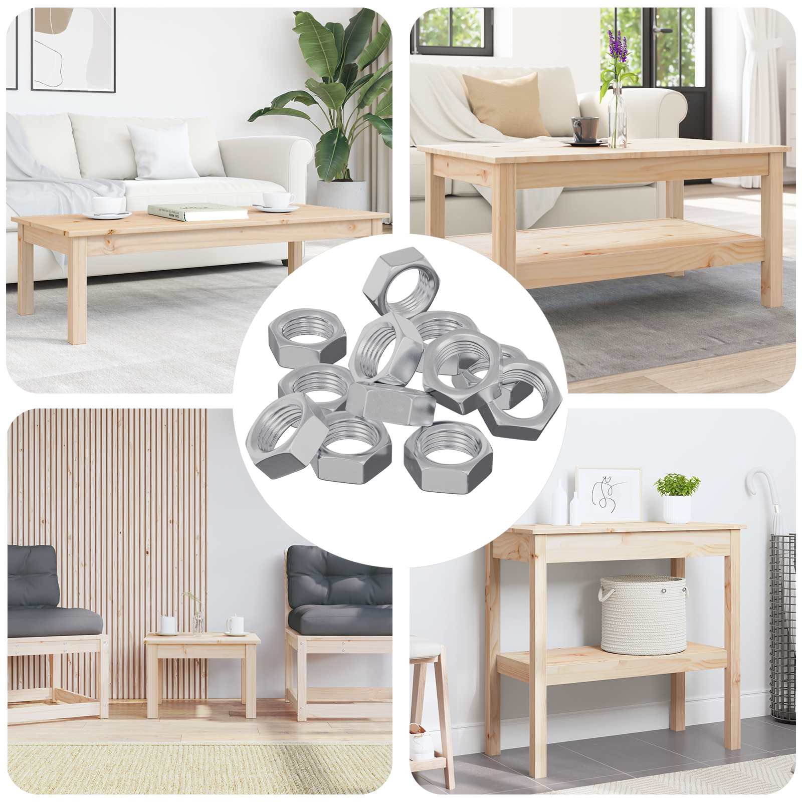 Vidaxl Sechskantmuttern 23377 Stk. Silber Eisen