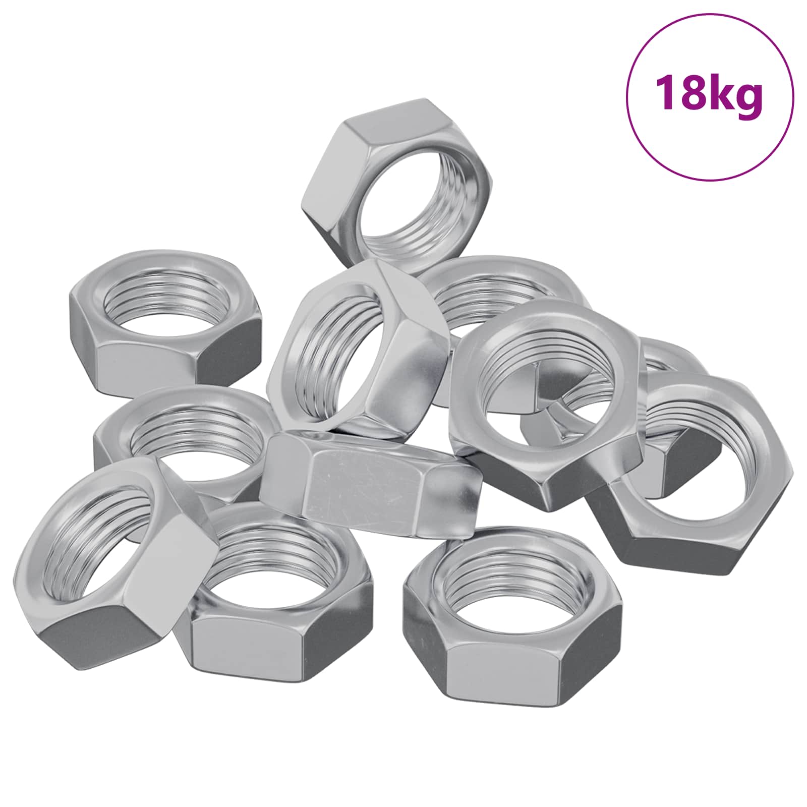 Vidaxl Sechskantmuttern 23377 Stk. Silber Eisen