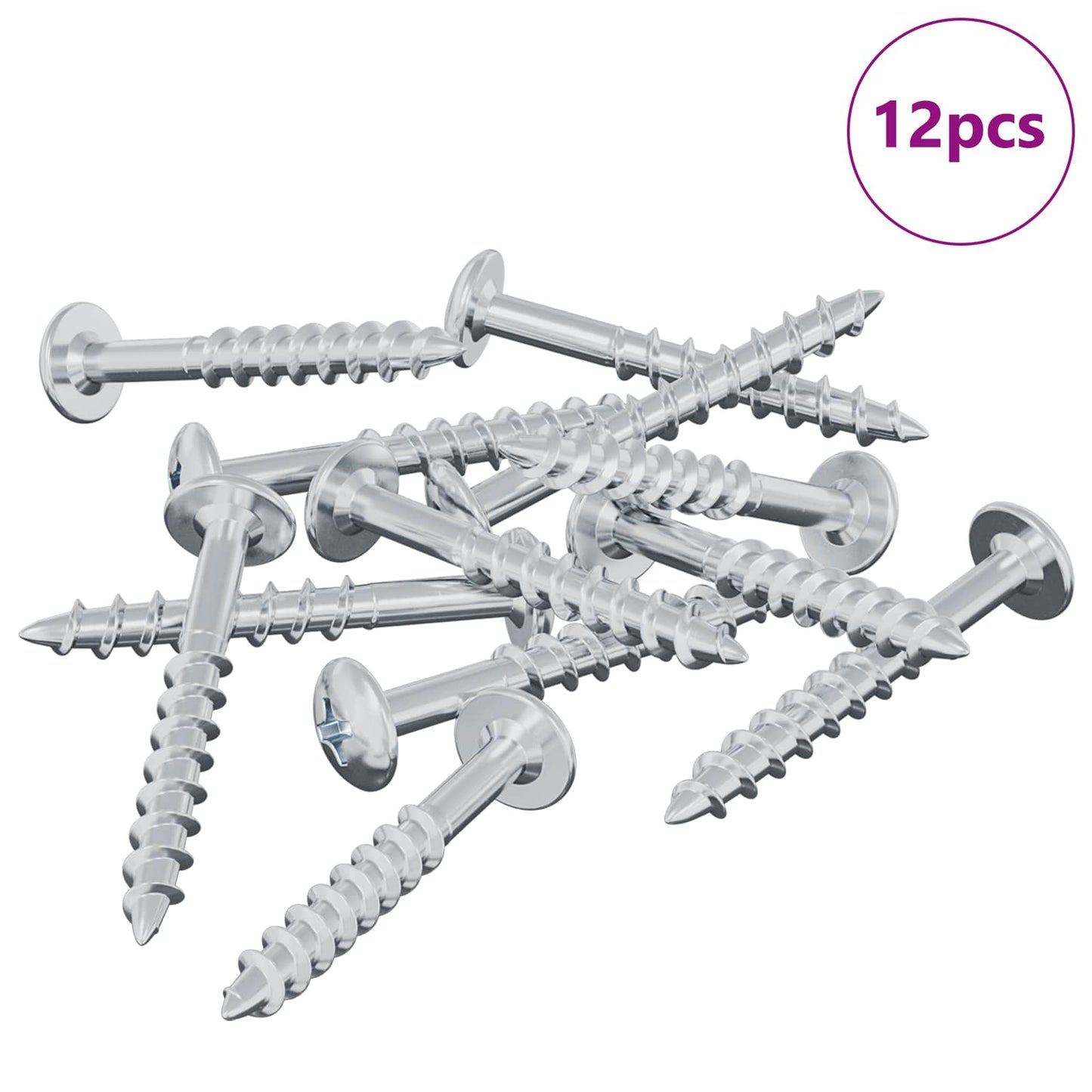 Vidaxl Bolzen 12 Stück Silber 9,8 x 35 mm Eisen