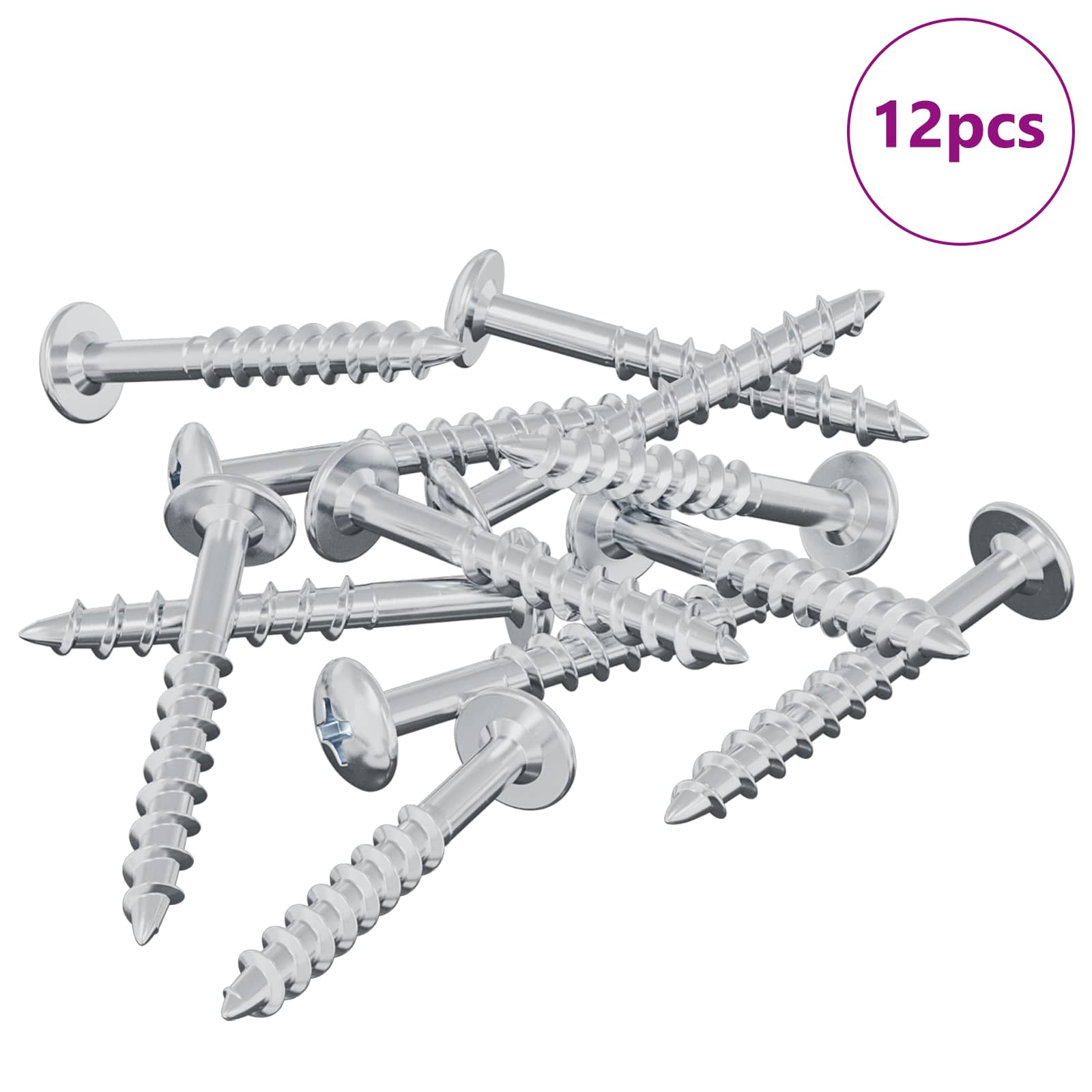 Vidaxl Bolzen 12 Stück Silber 9,8 x 35 mm Eisen