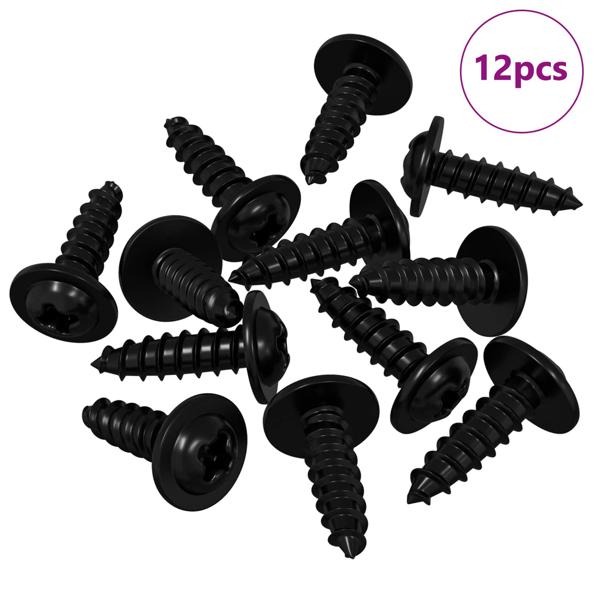 Vidaxl selbstschneidender Nagel 12 Stück schwarz 3,5 x 12 mm Eisen