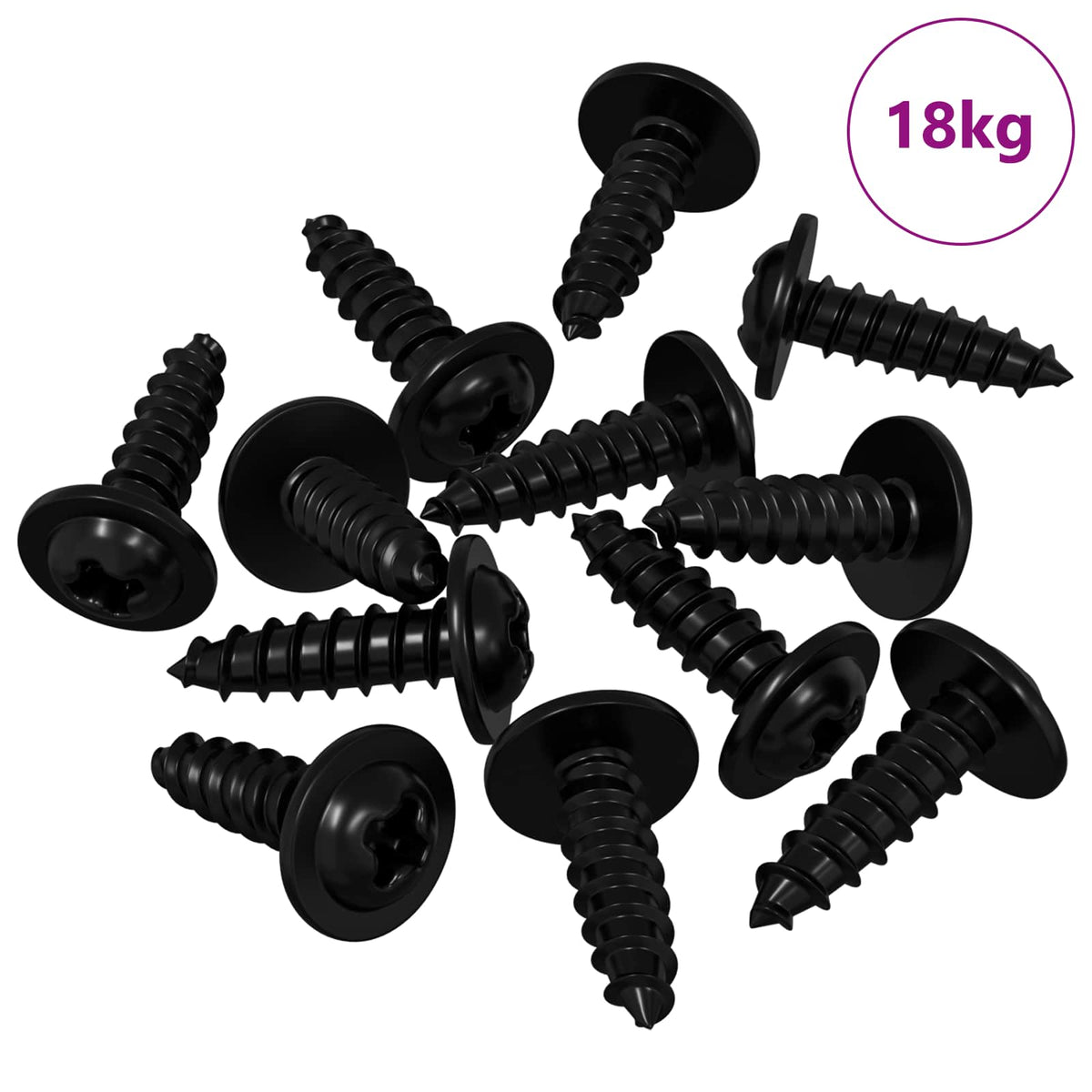 VidaXL selbstschneidender Nagel 16364 Stück schwarz 3,5 x 12 mm Eisen