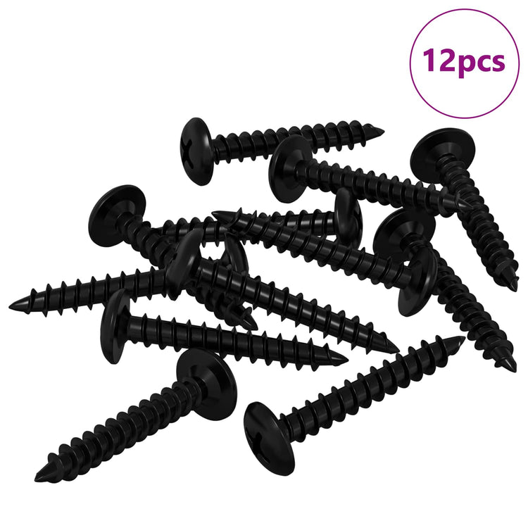 Vidaxl selbstschneidender Nagel 12 Stück schwarz 4 x 25 mm Stahl