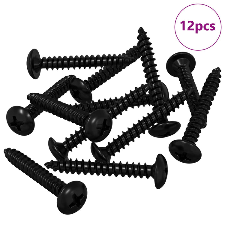 VidaXL Hahnnägel 12 Stück schwarz M4 x 28 mm Stahl