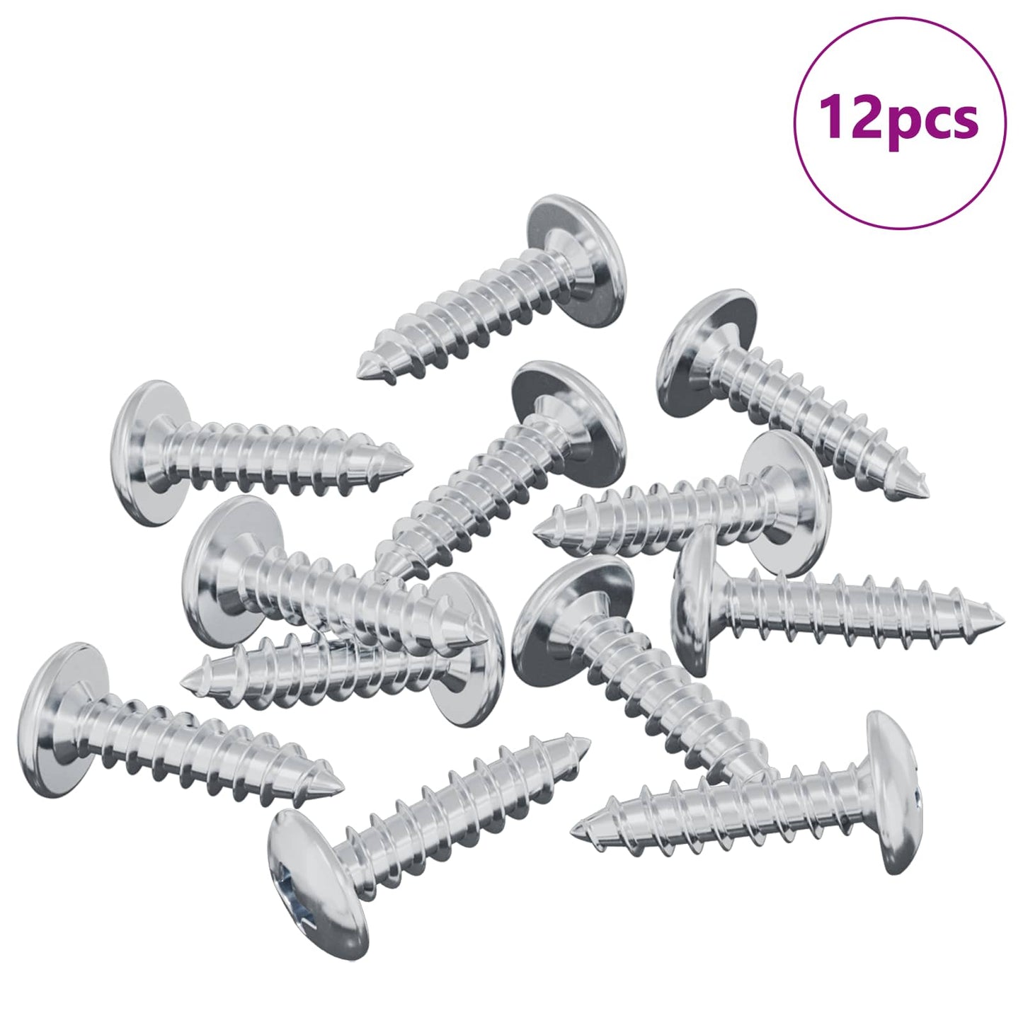 Vidaxl-Schraube 12 Stück Silber M4 x 16 mm Stahl