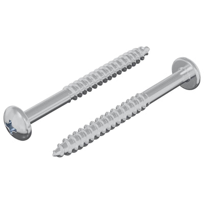 Vidaxl Holzschraube 2 Stück Silber 9,8 x 53 mm Stahl