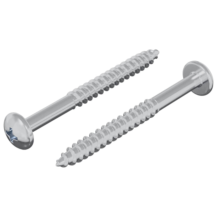 Vidaxl Holzschraube 2 Stück Silber 9,8 x 53 mm Stahl