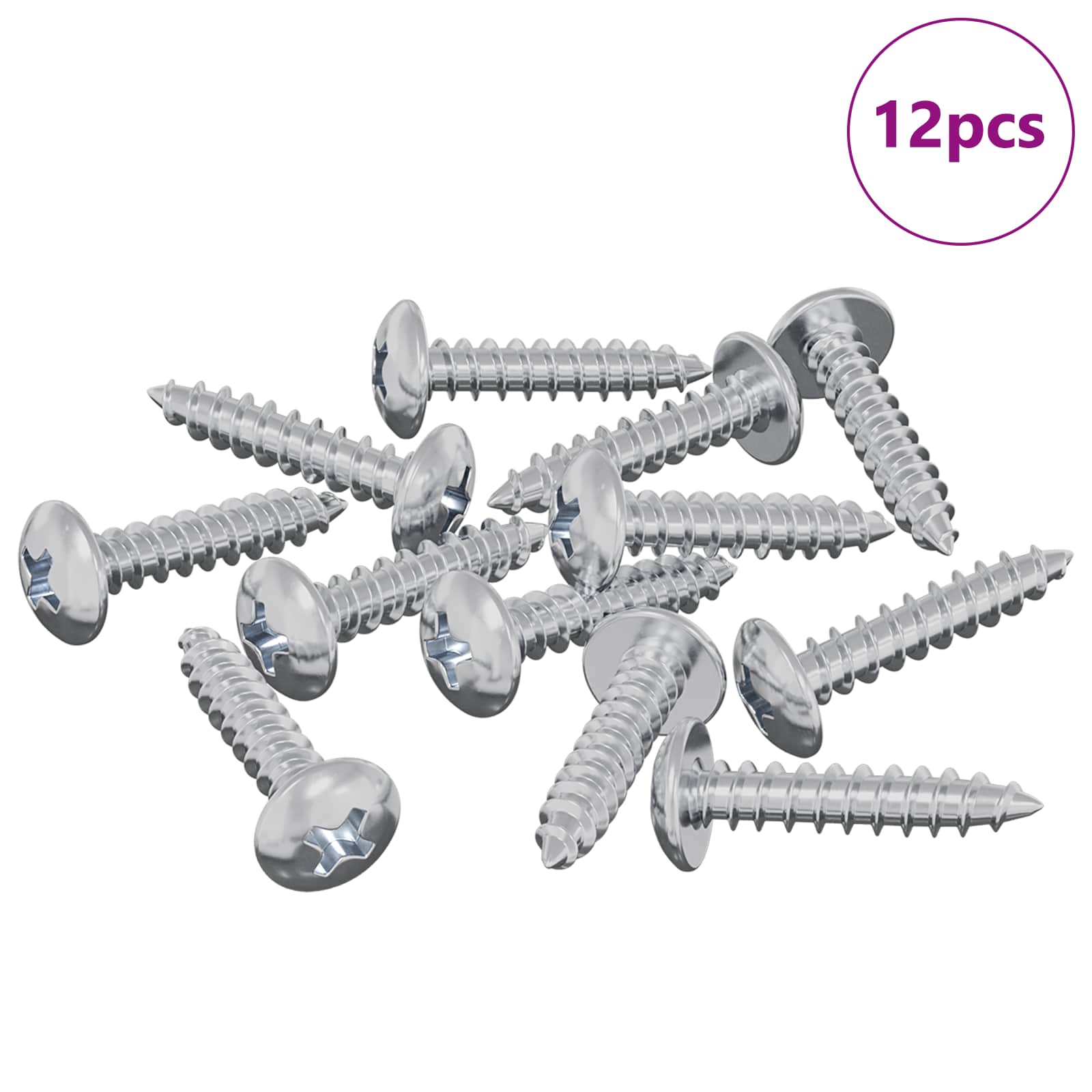 Vidaxl Holzschrauben 12 Stück Silber M3,5 x 20 mm Stahl