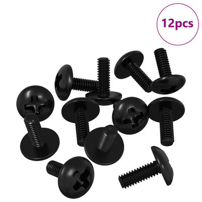 Vidaxl Hülsenschrauben 12 Stück schwarz M4 x 10 mm Eisen