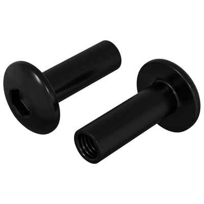 Vidaxl-Hülsenmuttern 2 Stück schwarz M4 x 14,5 mm Eisen