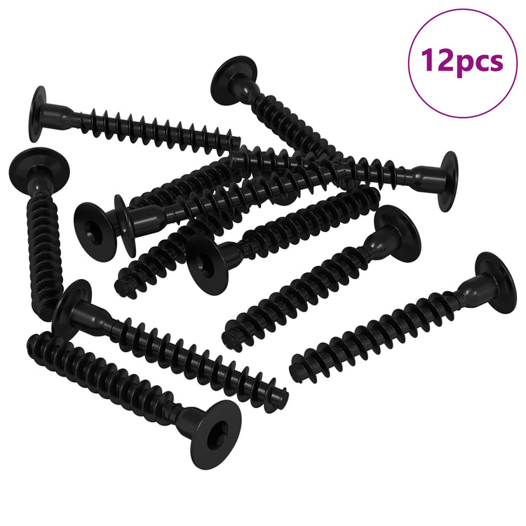 VidaXL Innensechskantschraube 12 Stück schwarz M5 x 40 mm Eisen