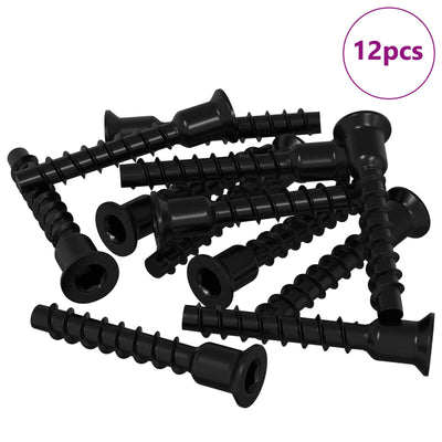 VidaXL Innensechskantschraube 12 Stück schwarz 7 x 40 mm Eisen