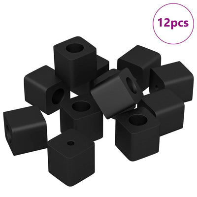 Vidaxxl Schubladenhalter 12 Stück schwarz 15 x 15 x 15 mm PP-Copolymer