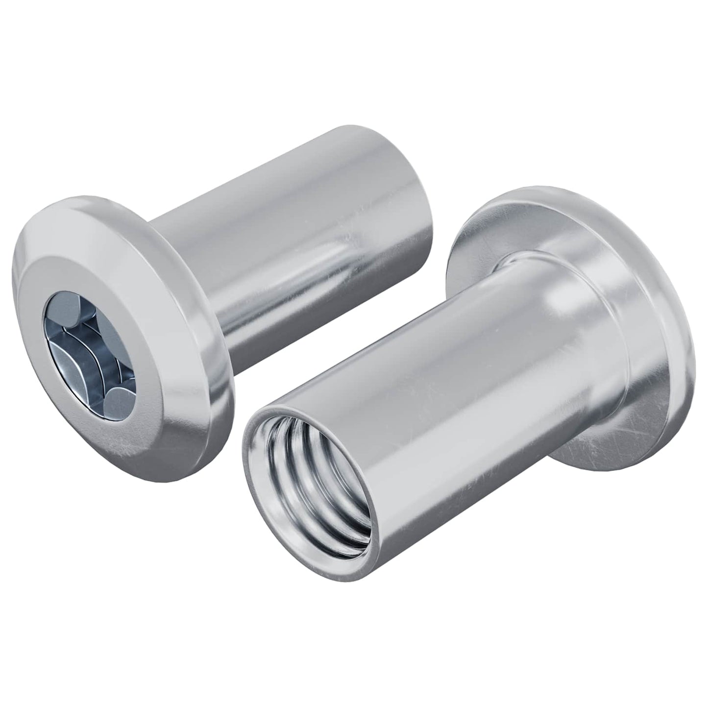 Vidaxl Sicherungsmutter 2 Stück Nickel M6 x 15 mm Stahl