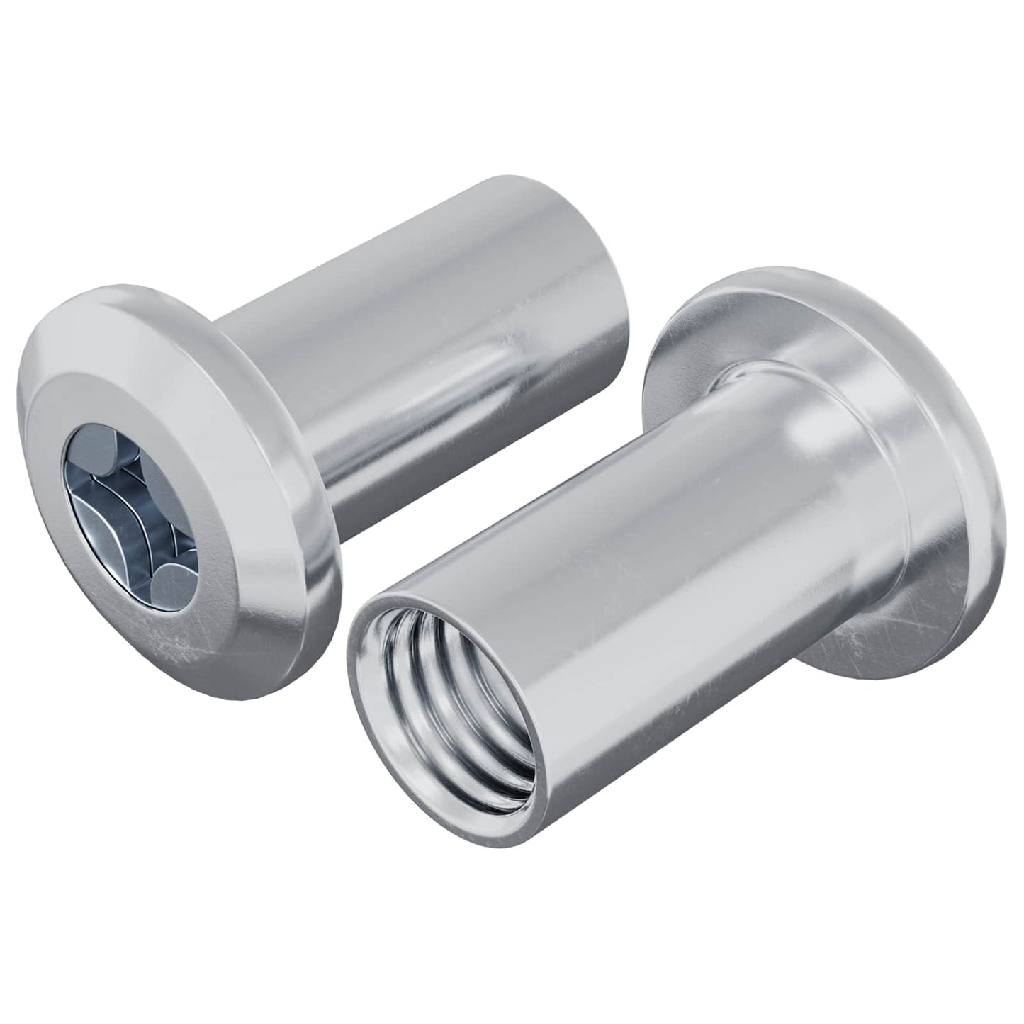 Vidaxl Sicherungsmutter 2 Stück Nickel M6 x 25 mm Stahl