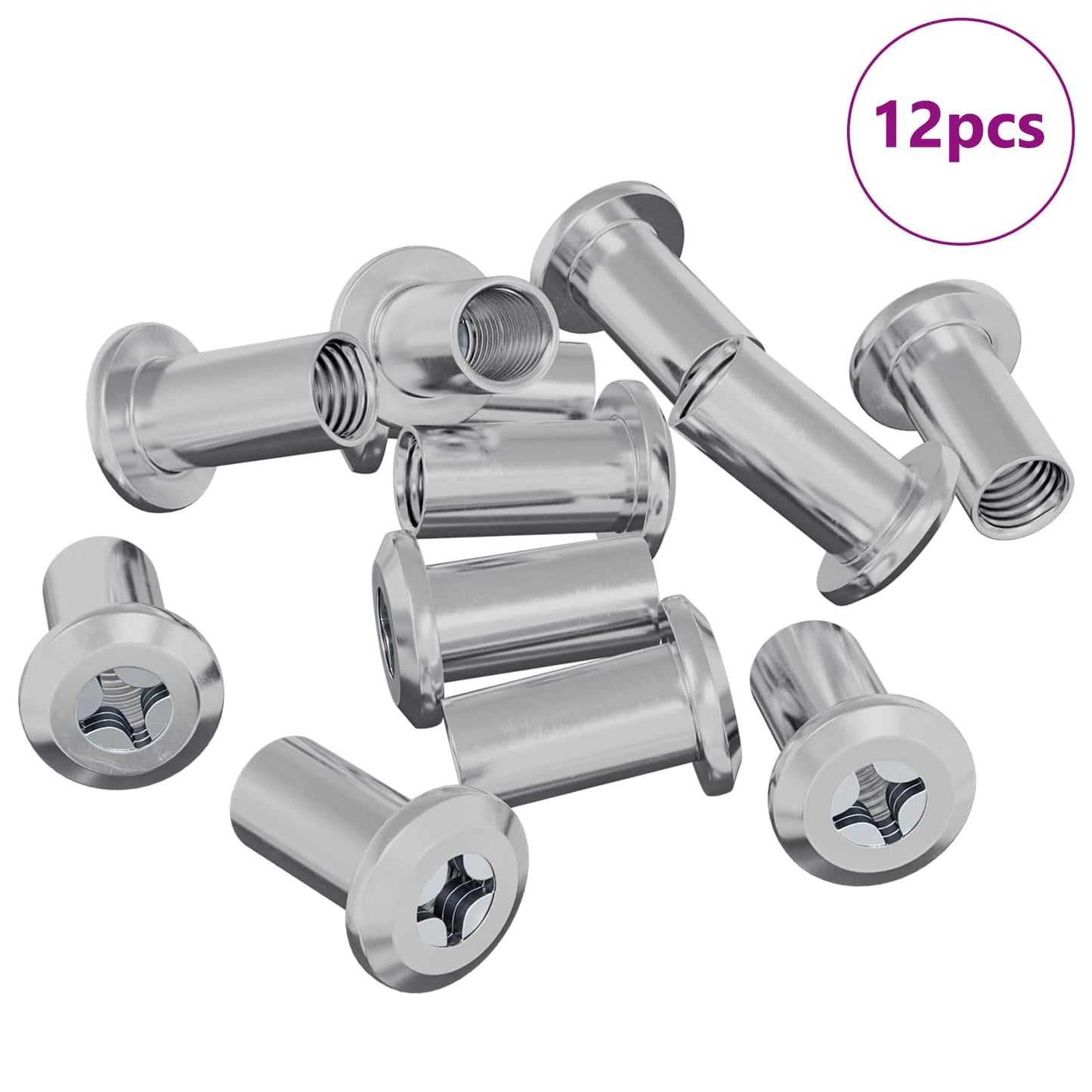 Vidaxl Sicherungsmutter 12 Stück Nickel M6 x 25 mm Stahl