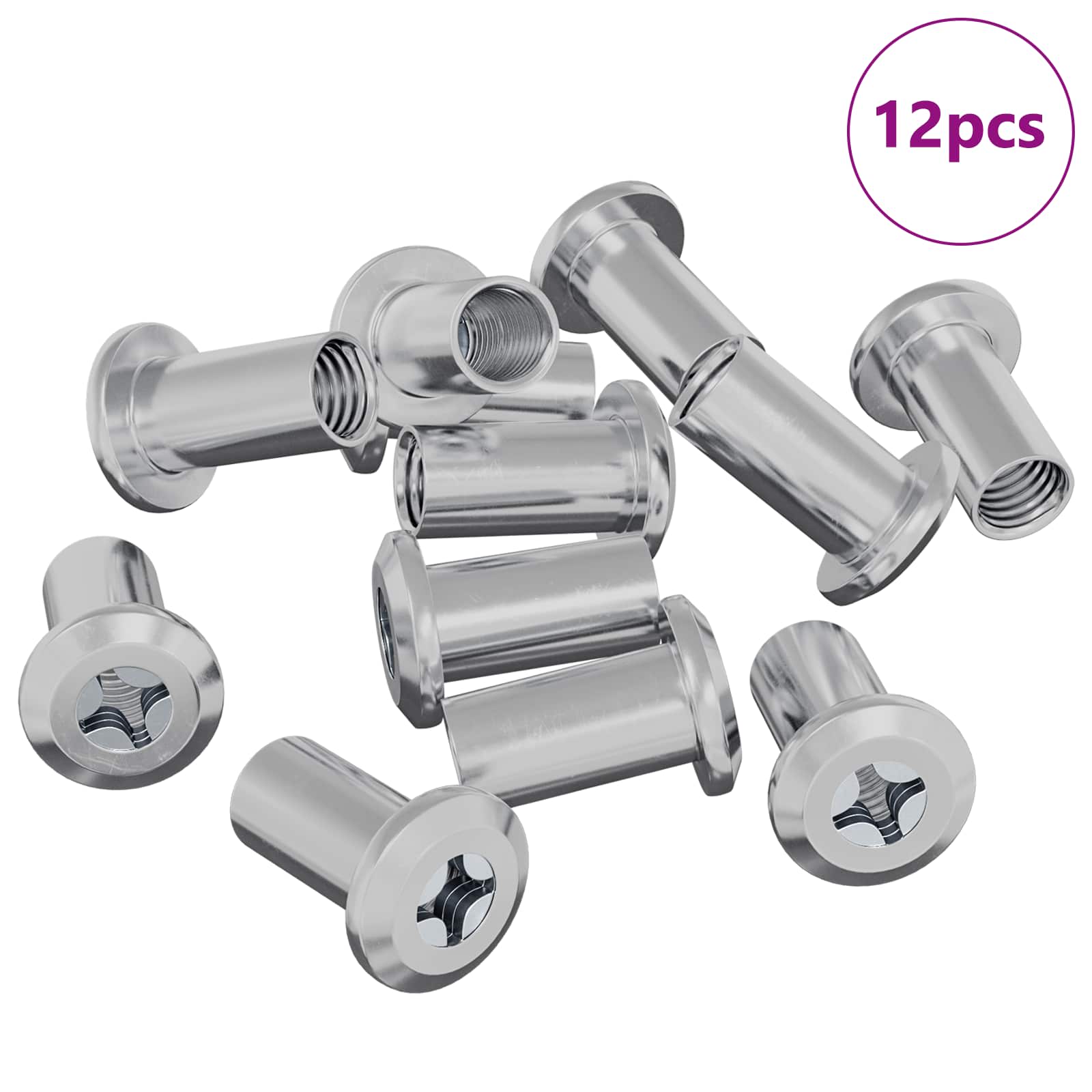Vidaxl Sicherungsmutter 12 Stück Nickel M6 x 25 mm Stahl