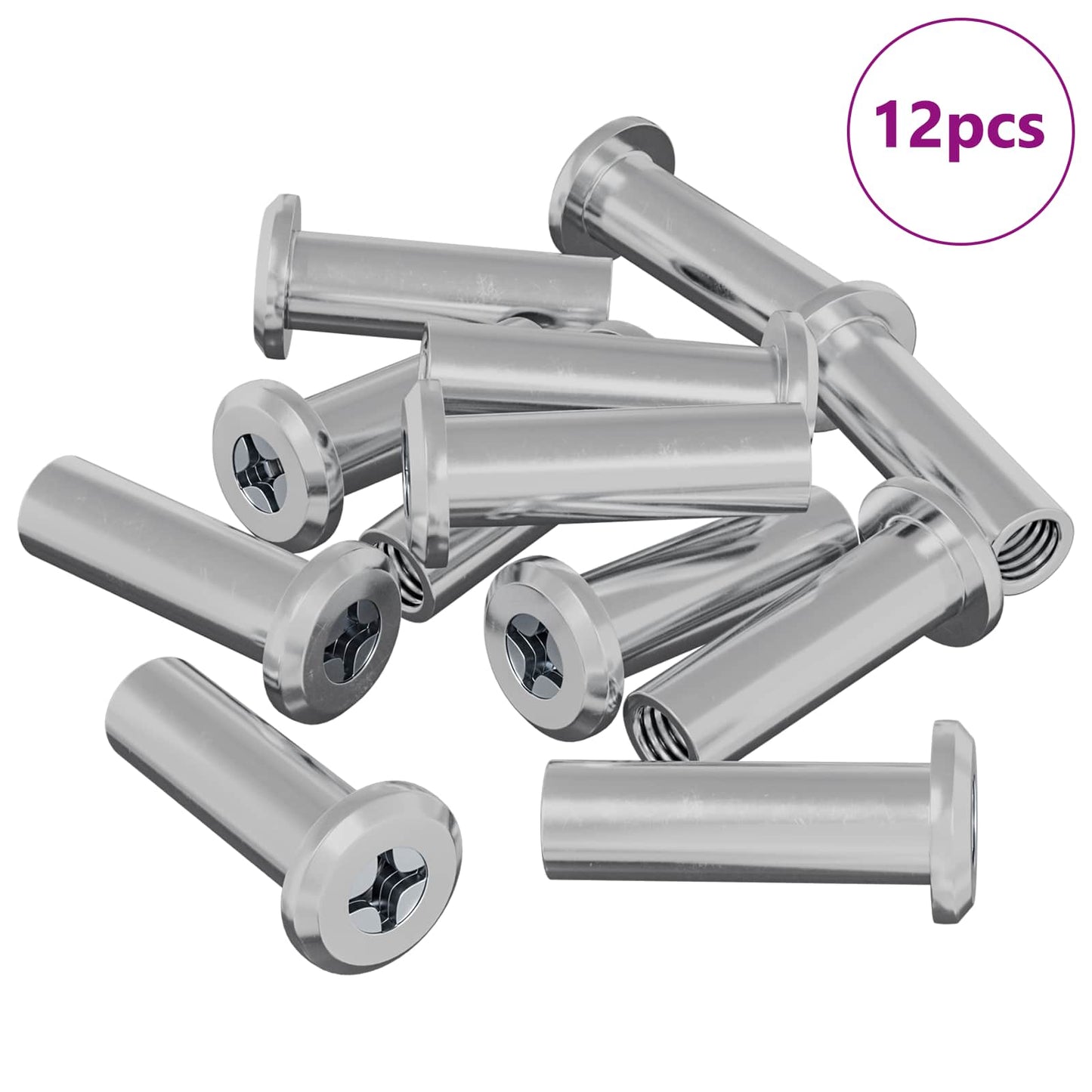Vidaxl Sicherungsmutter 12 Stück Silber M6 x 15 mm Stahl