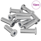 Vidaxl Sicherungsmutter 12 Stück Silber M6 x 15 mm Stahl - afbeelding 2