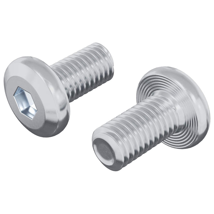 Vidaxl Sicherungsschraube glatt 2 Stück Silber M6 x 12 mm Stahl