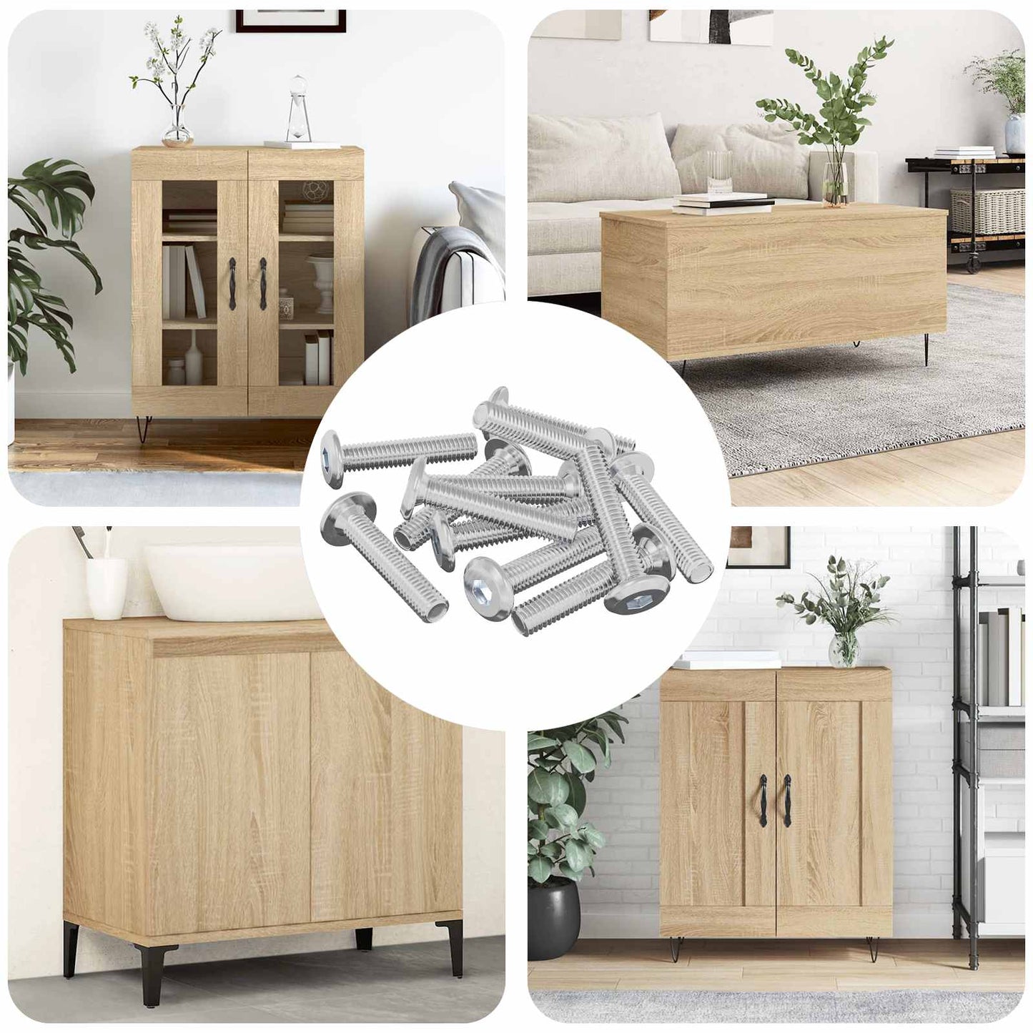 Vidaxl Sicherungsschraube glatt 2647 Stk. Silberstahl