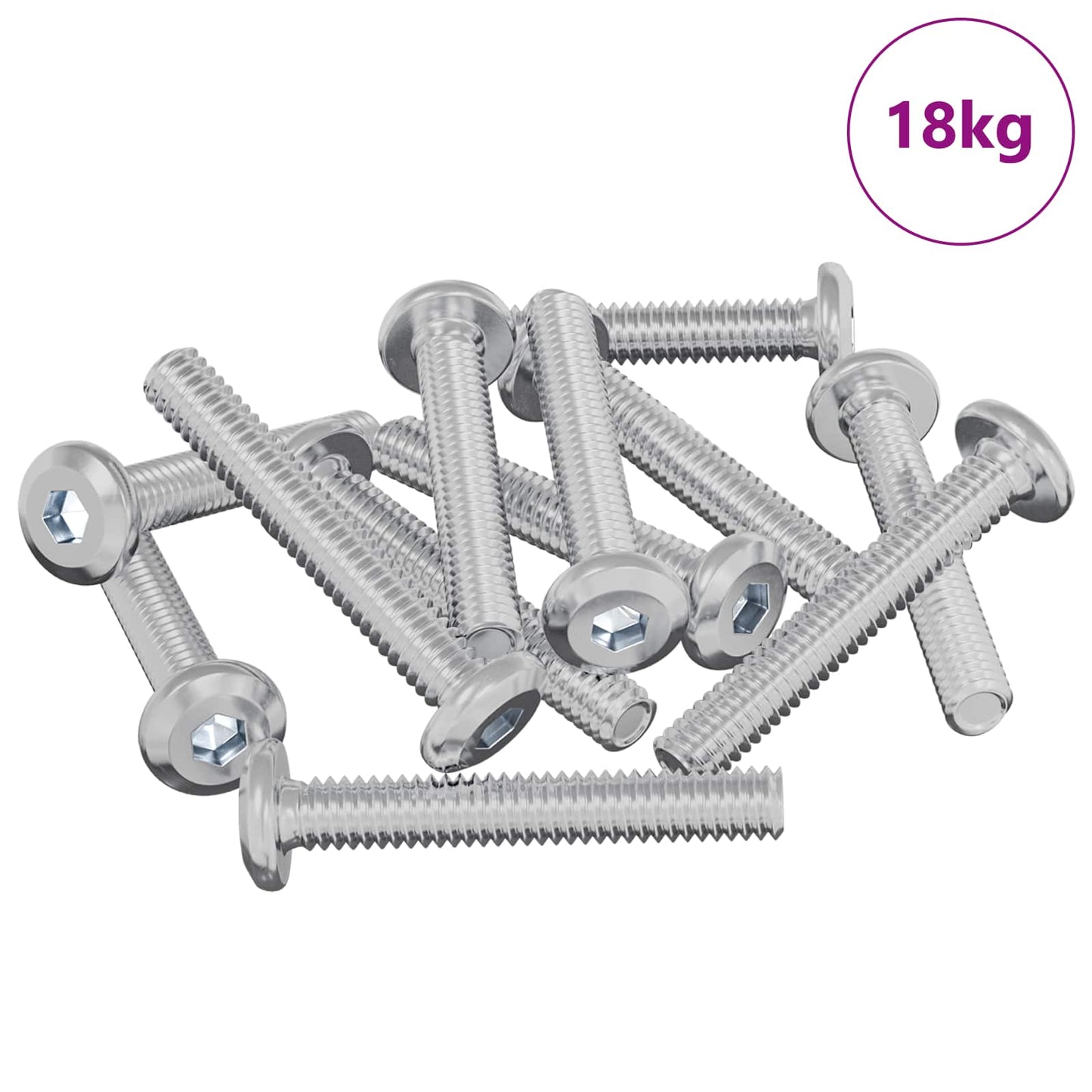 Vidaxl Sicherungsschraube, glatt, 2514 Stück, Silberstahl