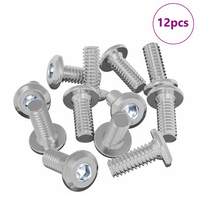 Vidaxl Feststellschraube 12 Stück Silber M6 x 15 mm Stahl