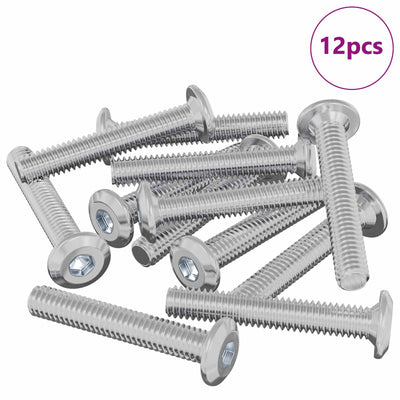 Vidaxl Feststellschraube 12 Stück Silber M6 x 35 mm Stahl