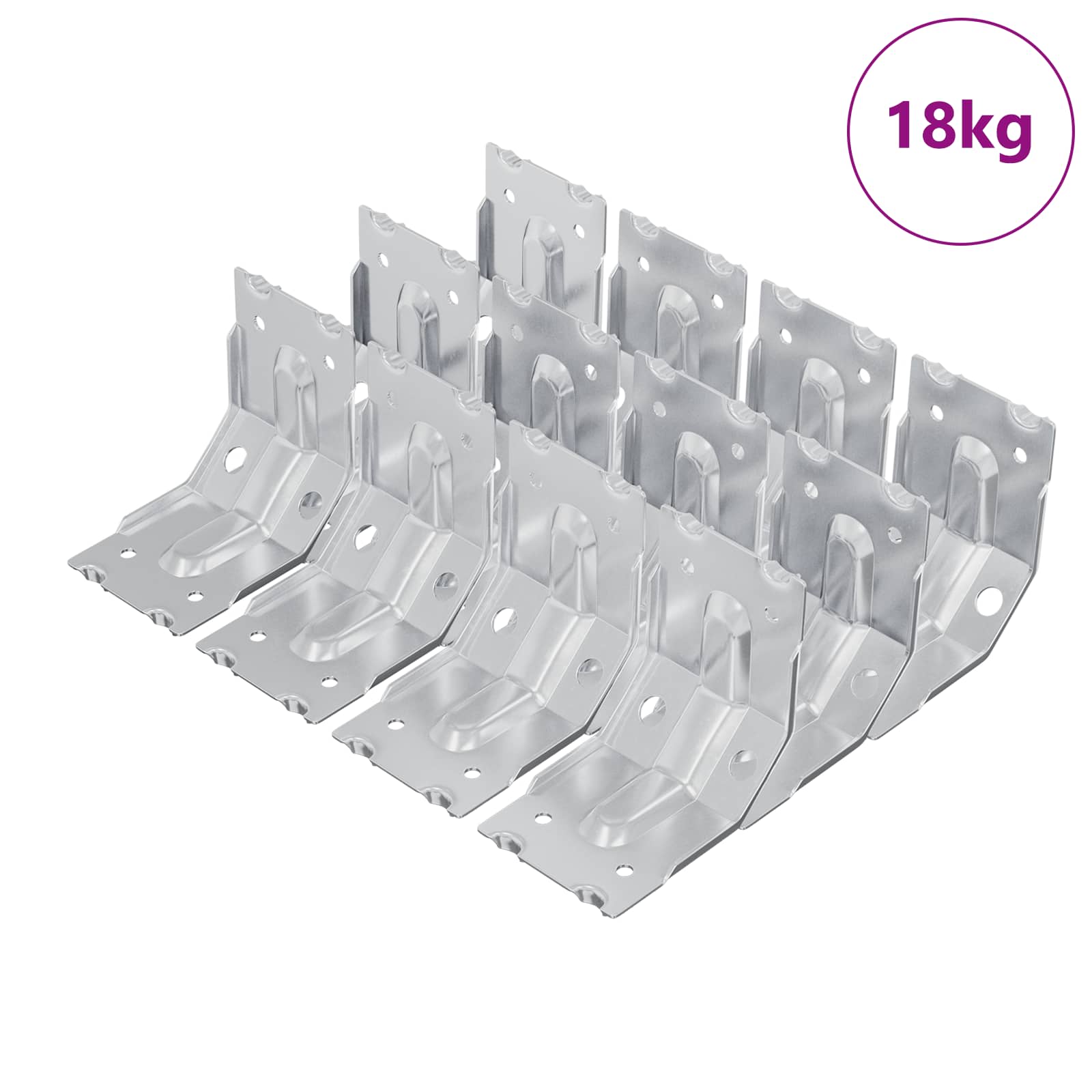 Vidaxxl-Halterung 212 Stück verzinkter 106 x 55 x 1,5 mm Stahl