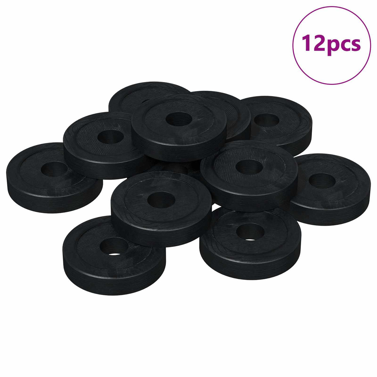 Vidaxxl passend für Flachringe 12 Stück schwarz ∅15 x 3 mm