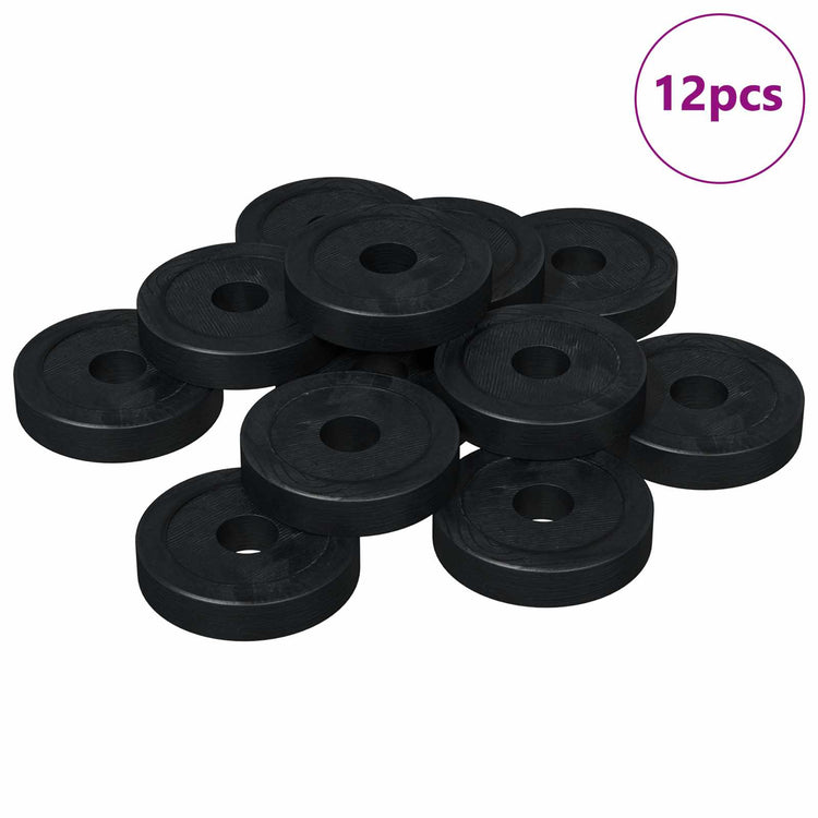 Vidaxxl passend für Flachringe 12 Stück schwarz ∅15 x 3 mm